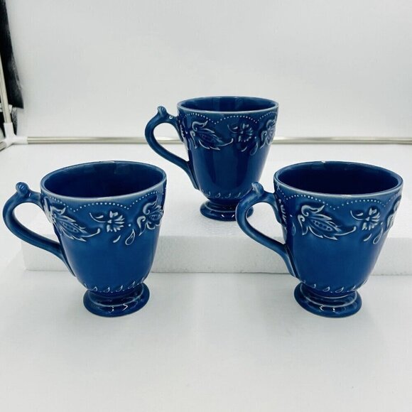 (3) J. Willfred Sadek VERA BRADLEY MY HOME Blue 4.5" Mugs Portugal - Picture 2 of 10